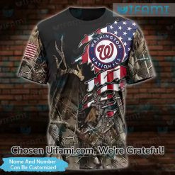 Custom Nationals T-Shirt 3D Hunting Camo USA Flag Washington Nationals Gift