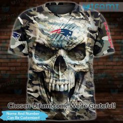 Custom New England Patriots Womens Shirt 3D Skull Camo Patriots Gift