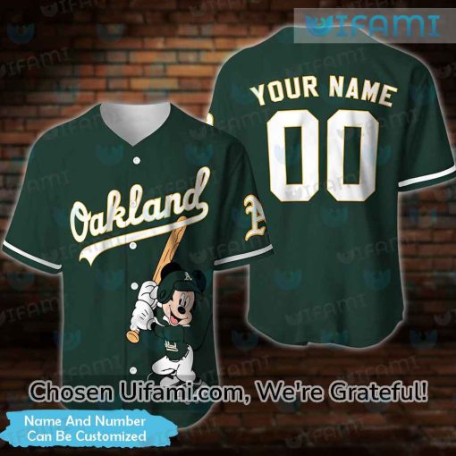 Custom Oakland AS Jersey Unique Mickey Oakland Athletics Gifts