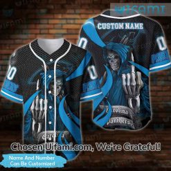 Custom Panthers Baseball Jersey Grim Reaper Carolina Panthers Gifts For Him