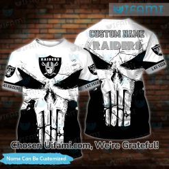 Custom Raiders Youth Shirt 3D Graceful Punisher Skull Best Gift For Raiders Fan