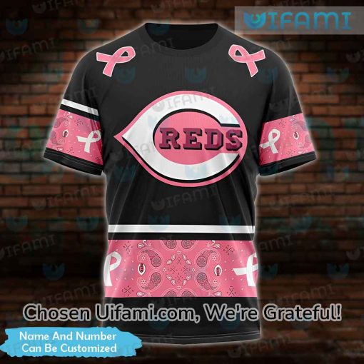 Custom Reds Shirt 3D Breast Cancer Unique Cincinnati Reds Gifts