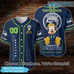 Custom Seahawks Baseball Jersey Popular Mickey Seahawks Gift Ideas