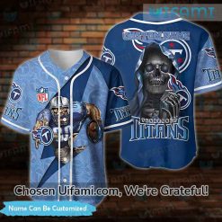 Custom Tennessee Titans Baseball Jersey Fun Skull Titans Gifts For Him