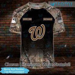 Custom Washington Nationals Womens Shirt 3D Hunting Camo Nationals Gift