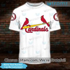 Custom White St Louis Cardinals T-Shirt 3D Best-selling STL Cardinals Gifts
