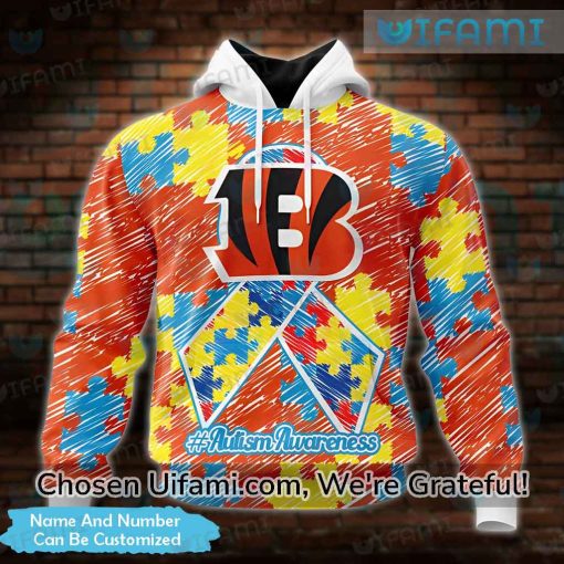 Custom Womens Bengals Hoodie 3D Lighthearted Autism Cincinnati Bengals Gift