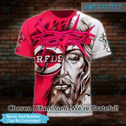 Custom Womens Cincinnati Reds Shirt 3D Jesus Christ Cincinnati Reds Gift Best selling