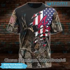 Custom Youth Braves Shirt 3D Stunning Hunting Camo USA Flag Atlanta Braves Gift