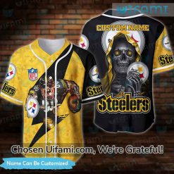 Customized Pittsburgh Steelers Baseball Jersey Greatest Skull Steelers Gift