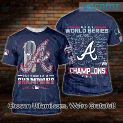 Cute Braves Shirt 3D 2021 World Series Champions Signature Atlanta Braves Gift