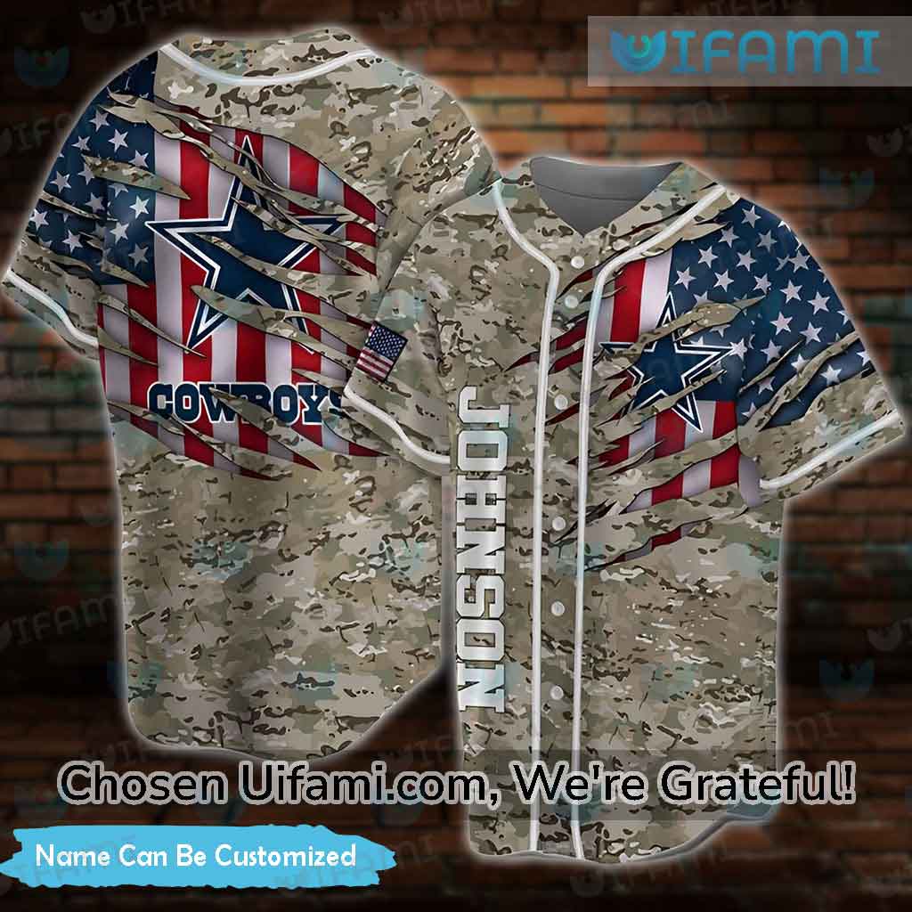 Dallas Cowboys Baseball Jersey USA Flag Camo Custom Cowboys Gift Ideas -  Personalized Gifts: Family, Sports, Occasions, Trending