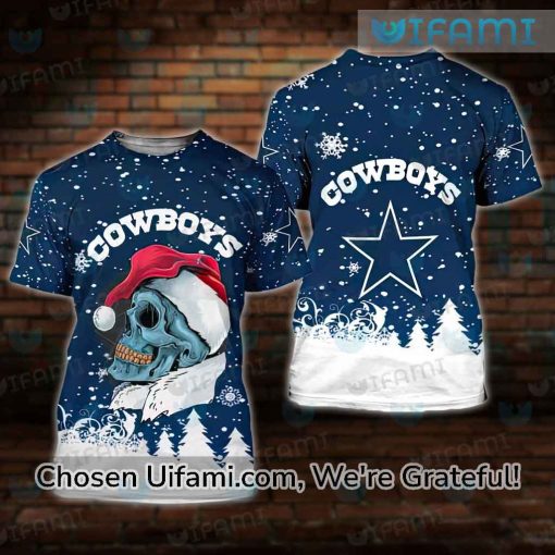 Dallas Cowboys Christmas Shirt 3D Best Skull Dallas Cowboys Gifts For Her