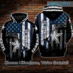 Dallas Cowboys Full Zip Hoodie 3D Cool USA Flag Dallas Cowboys Gifts For Her