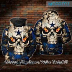 Dallas Cowboys Hoodie Mens 3D Shocking Skull Dallas Cowboys Gifts For Her