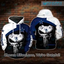 Dallas Cowboys Jersey Hoodie 3D Punisher Skull Best Gifts For Dallas Cowboys Fans