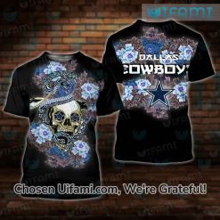 Dallas Cowboys Womens Apparel 3D Beautiful Skull Gifts For Cowboys Fans