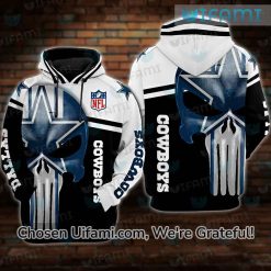 Dallas Cowboys Zip Up Hoodie 3D Punisher Skull Gift For Dallas Cowboy Fan