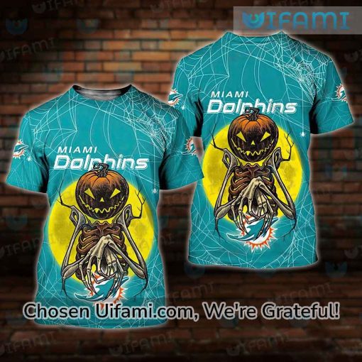 Dolphins T-Shirt 3D Unforgettable Skeleton Pumpkin Halloween Miami Dolphins Gift