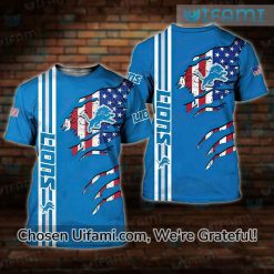 Funny Detroit Lions Shirt 3D USA Flag Detroit Lions Gift Ideas