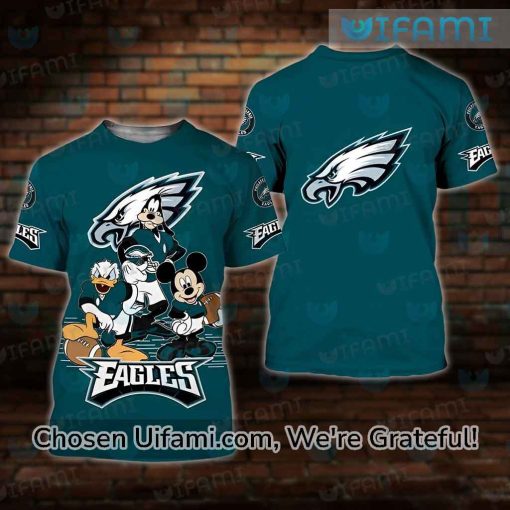 Funny Eagles Shirt 3D Mickey Goofy Donald Duck Philadelphia Eagles Christmas Gift