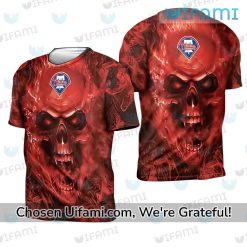 Funny Phillies Shirt 3D Unique Lava Skull Philadelphia Phillies Gift