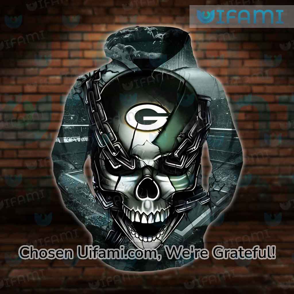 Men / Women Green Bay Packers 3D Skull Hoodie, Apparel Hoodie Size M-4XL