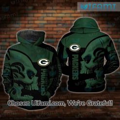 Green Bay Packers Hoodie Mens 3D Cheap Skull Packers Fathers Day Gifts