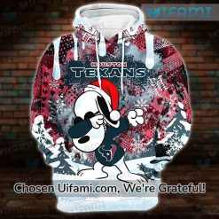 Houston Texans Hoodie 3D Adorable Snoopy Christmas Texans Gifts For Him