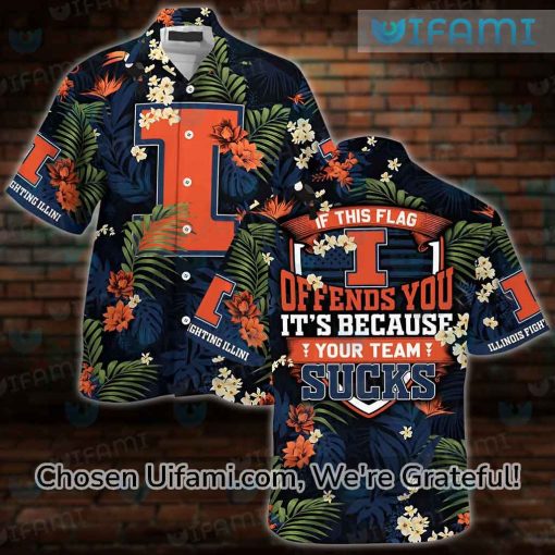 Illinois Illini Hawaiian Shirt Offends You Your Team Sucks Illinois Illini Gift