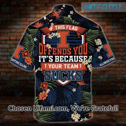 Illinois Illini Hawaiian Shirt Offends You Your Team Sucks Illinois Illini Gift