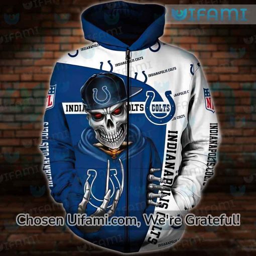 Indianapolis Colts Hoodie 3D Novelty Skeleton Gifts For Colts Fans