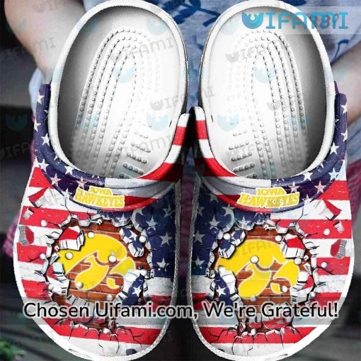 Iowa Hawkeyes Crocs USA Flag Iowa Hawkeyes Gift