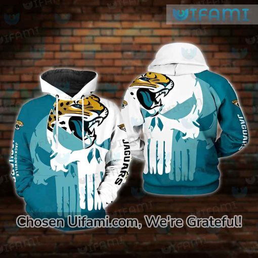 Jaguars Teal Hoodie 3D Superior Punisher Skull Jacksonville Jaguars Gift