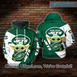 Jets Zip Up Hoodie 3D Valuable Baby Yoda New York Jets Gift