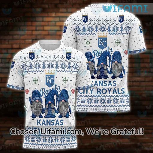 KC Royals T-Shirt 3D Simple Christmas Gnomes Kansas City Royals Gift