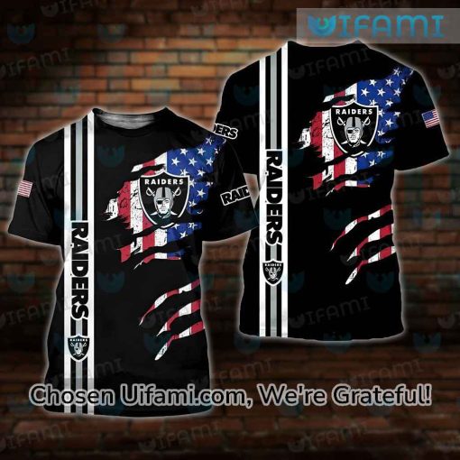 Las Vegas Raiders Shirt 3D Cheerful USA Flag Raiders Gifts For Her