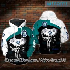 Mariners Zip Up Hoodie 3D Charming Punisher Skull Seattle Mariners Gifts