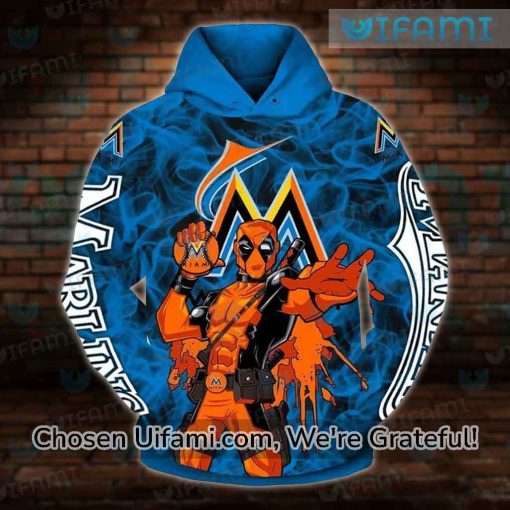 Marlins Hoodie 3D Bold Deadpool Miami Marlins Gifts