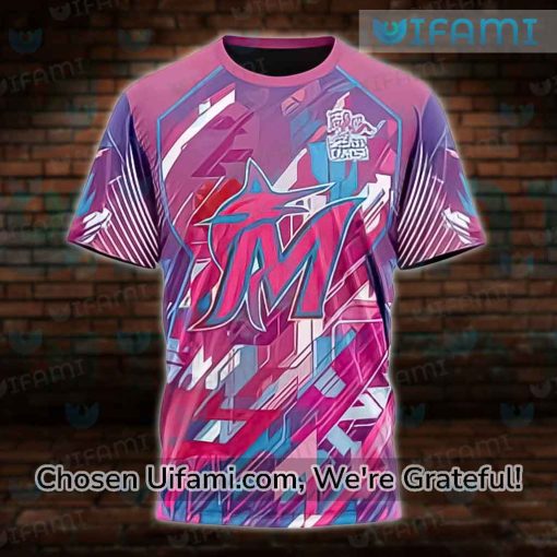 Marlins Tee Shirt 3D Terrific Breast Cancer Miami Marlins Gifts