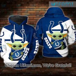 Mens Colts Hoodie 3D Cheerful Baby Yoda Indianapolis Colts Gift