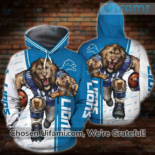 Mens Detroit Lions Hoodie 3D Breathtaking Mascot Detroit Lions Gift