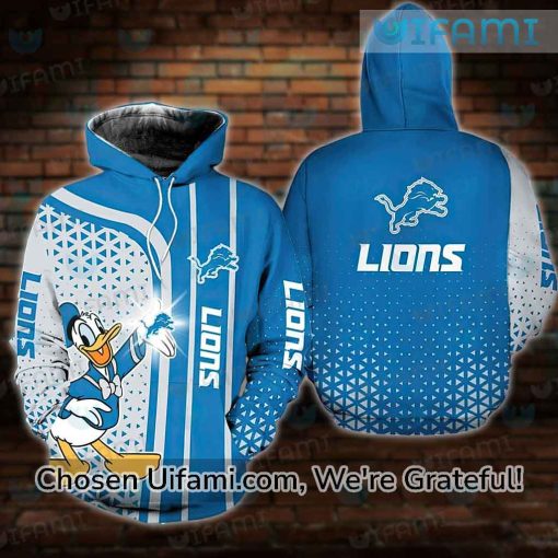 Mens Lions Hoodie 3D Amazing Donald Duck Detroit Lions Christmas Gifts