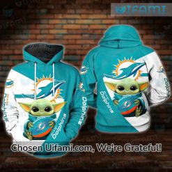 Mens Miami Dolphins Hoodie 3D Special Baby Yoda Miami Dolphins Christmas Gifts
