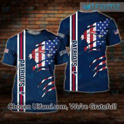 Mens Patriots Shirt 3D Radiant USA Flag New England Patriots Gifts For Him
