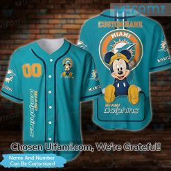 Miami Dolphins Baseball Jersey Mickey Custom Miami Dolphins Gift Ideas