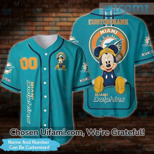 Miami Dolphins Baseball Jersey Mickey Custom Miami Dolphins Gift Ideas
