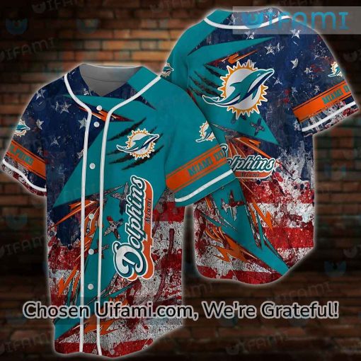 Miami Dolphins Baseball Jersey USA Flag Miami Dolphins Gift