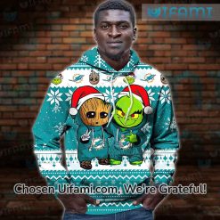 Miami Dolphins Hoodie Youth 3D Groot Grinch Baby Christmas Miami Dolphins Gift