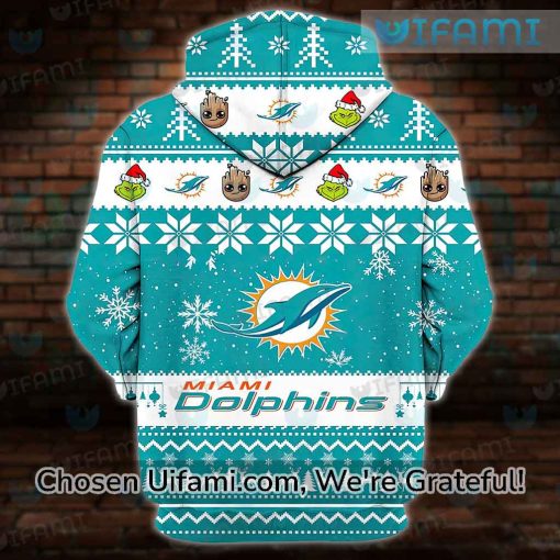 Miami Dolphins Hoodie Youth 3D Groot Grinch Baby Christmas Miami Dolphins Gift